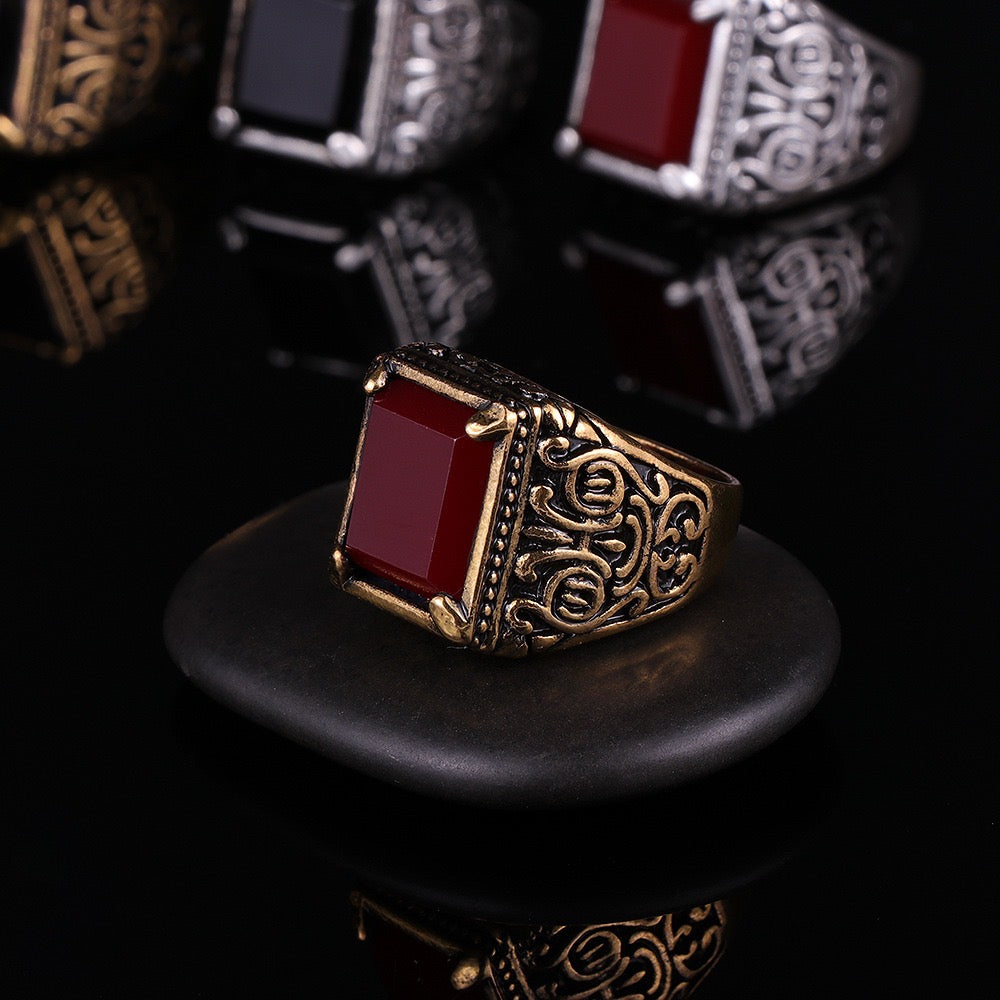 Totem Four-Prong Square Resin Gem Ring