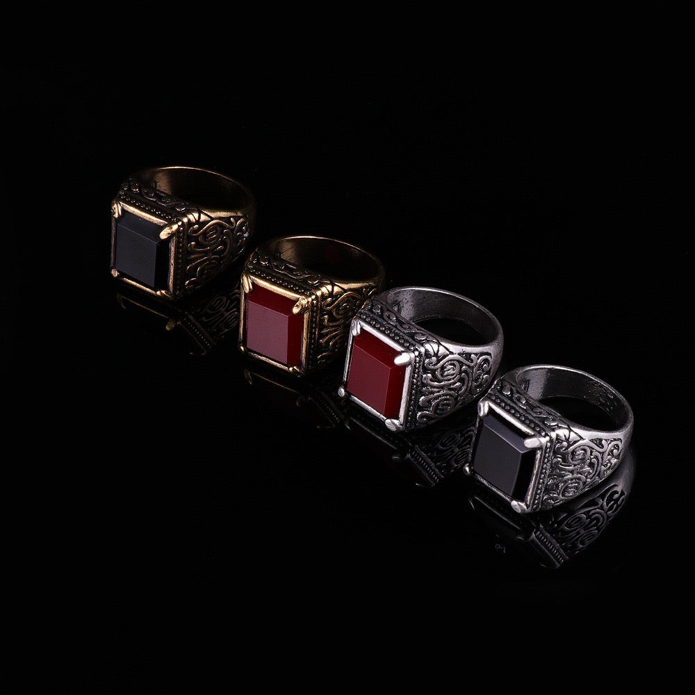 Totem Four-Prong Square Resin Gem Ring