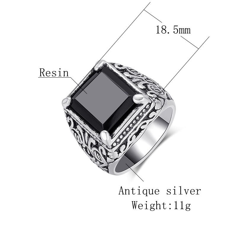 Totem Four-Prong Square Resin Gem Ring