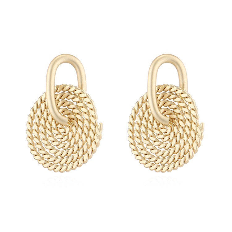 Weaving disc earrings