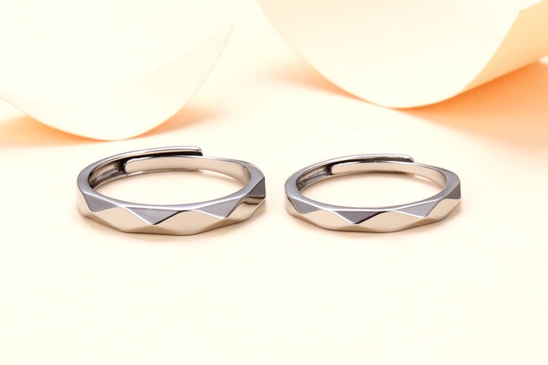 Adjustable Hill Edges Couple Open Rings