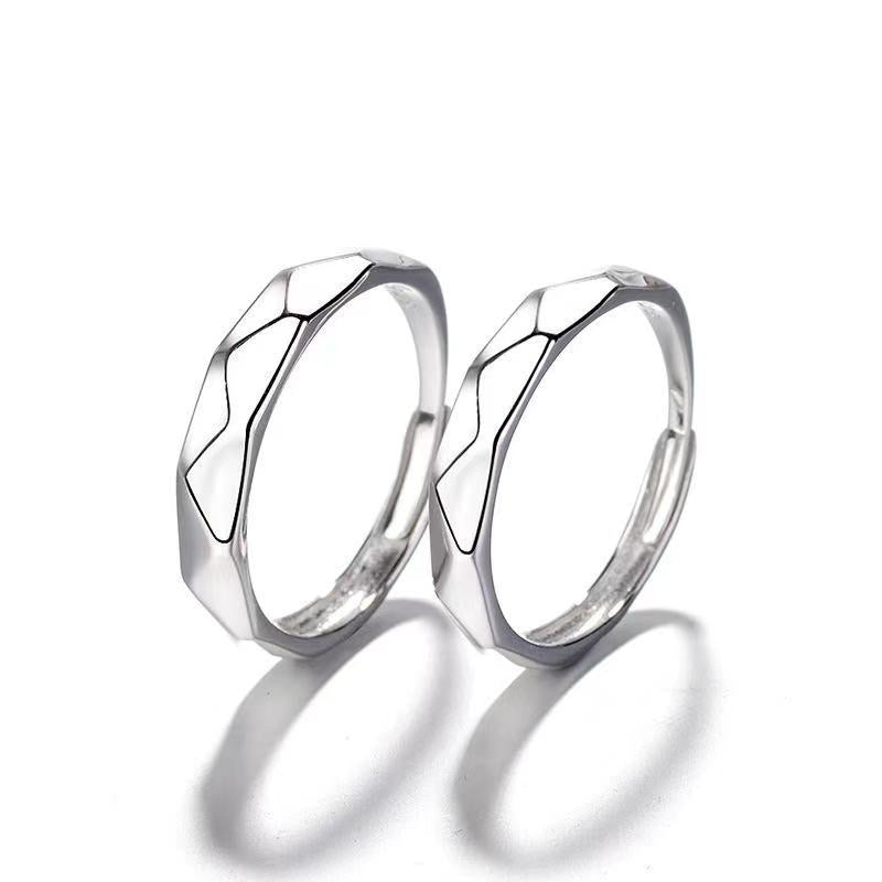 Adjustable Hill Edges Couple Open Rings