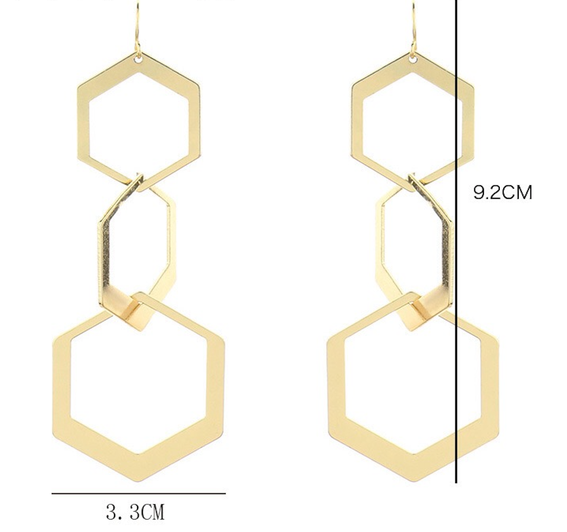 Hexagon Hoops Earrings