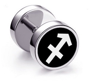Barbell Star Sign Ear Stud