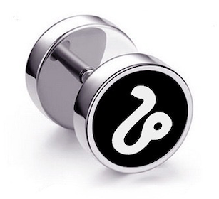 Barbell Star Sign Ear Stud