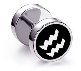 Barbell Star Sign Ear Stud