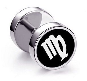 Barbell Star Sign Ear Stud