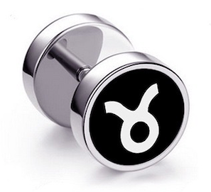 Barbell Star Sign Ear Stud