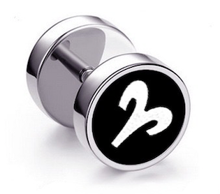 Barbell Star Sign Ear Stud