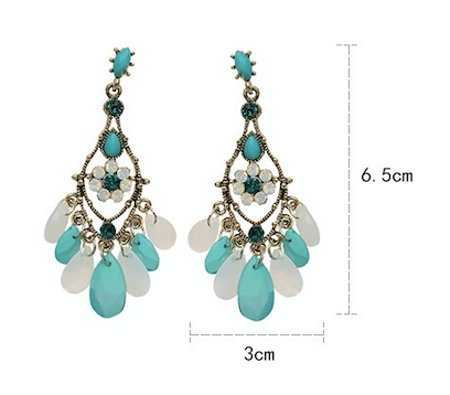 Baroque Flower Water Drop Earrings