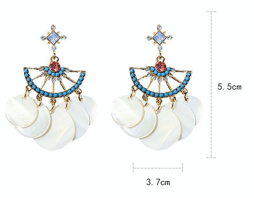 Bohemia Fan-Shaped Shell Drop Earrings