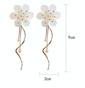 Crystal Flower Slinky Drop Earrings