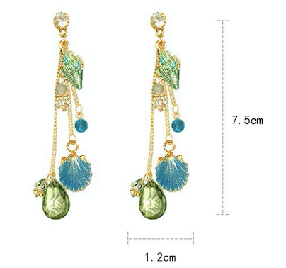 Sea Shell Slinky Drop Earrings