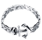 Skull ship anchor bracelet