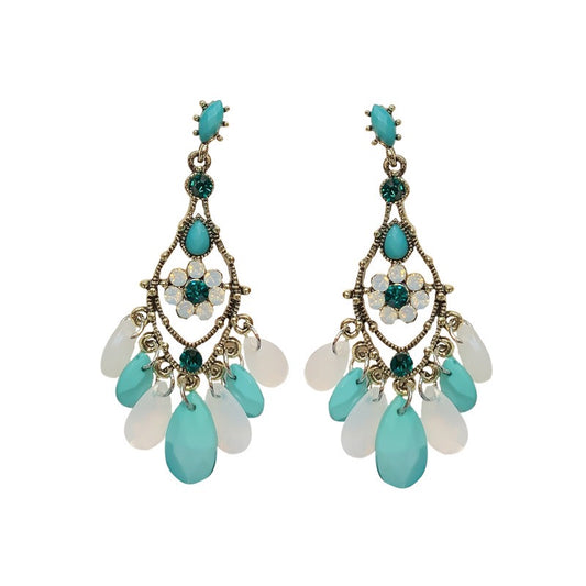Baroque Flower Water Drop Earrings