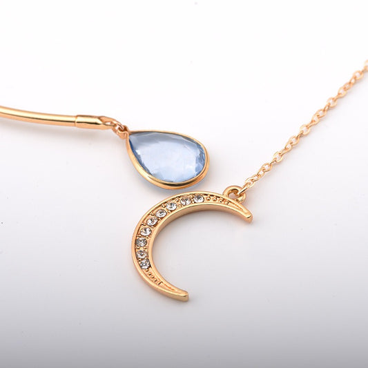Moon and WaterDrop Choker Necklace