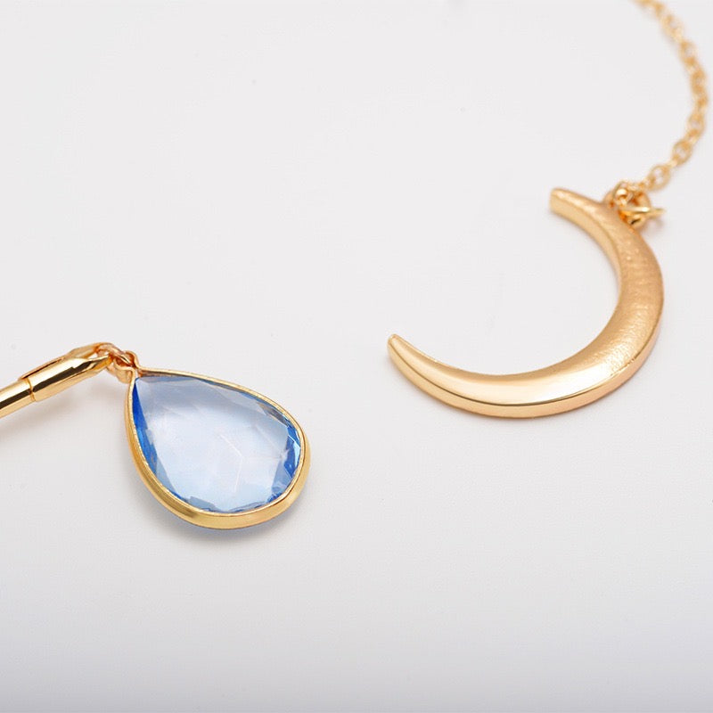Moon and WaterDrop Choker Necklace