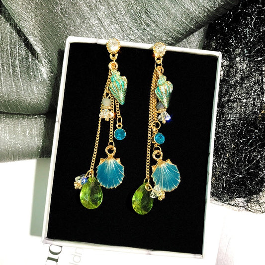 Sea Shell Slinky Drop Earrings