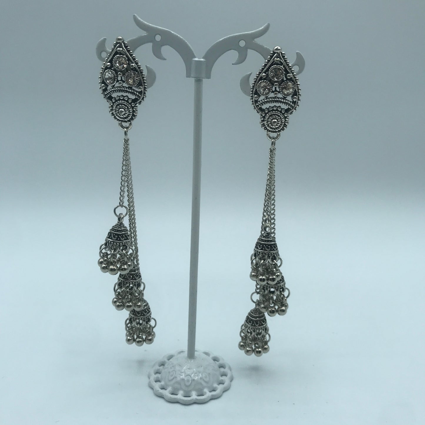 Vintage latern triple bell tassel earrings