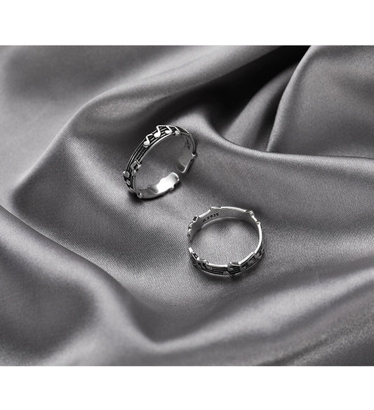 Adjustable Vintage Musical Notes Open Ring