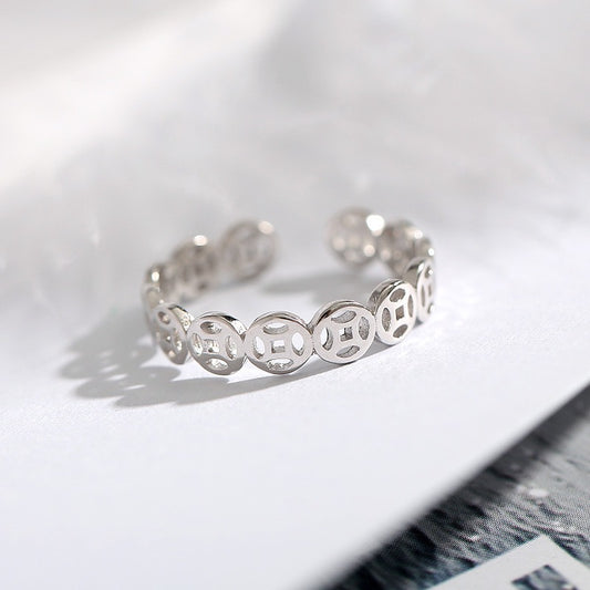 Adjustable Vintage Ancient Coin Open Ring