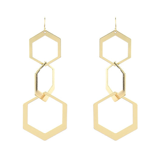 Hexagon Hoops Earrings