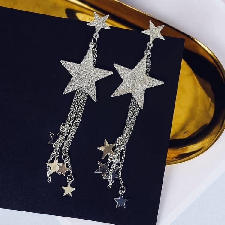 Shinning Multi-Stars with Tassels Earrings