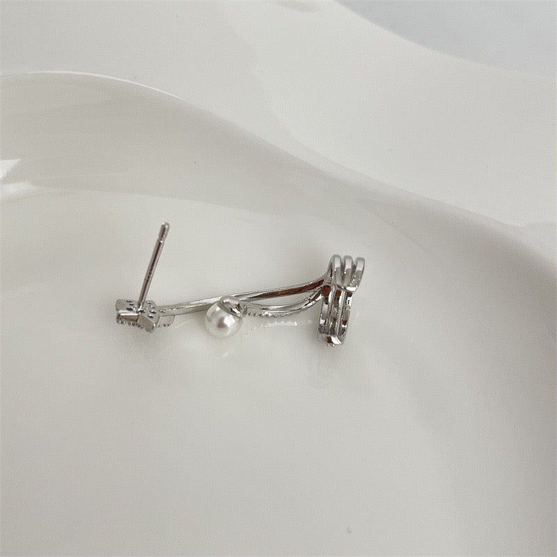 Star and Pearl on Branch Ear Stud and Clip