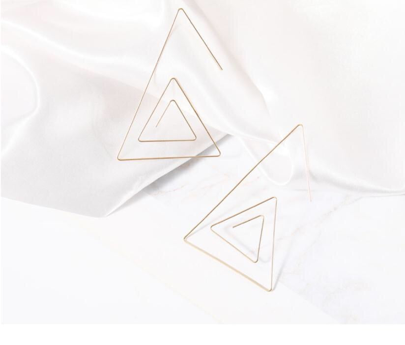 Big Triangle Clip Shape Earrings
