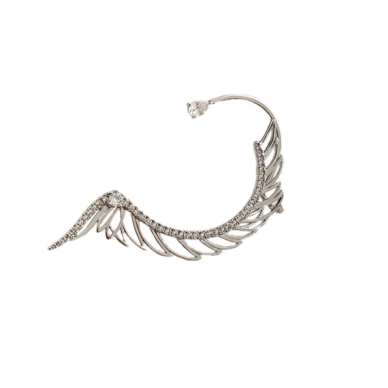 Single Shining Feathers Ear Stud and Ear-Hook