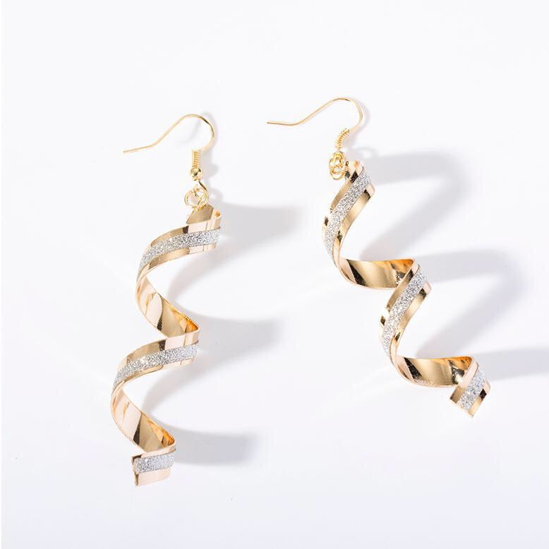 Shining Frosted Spiral Earrings