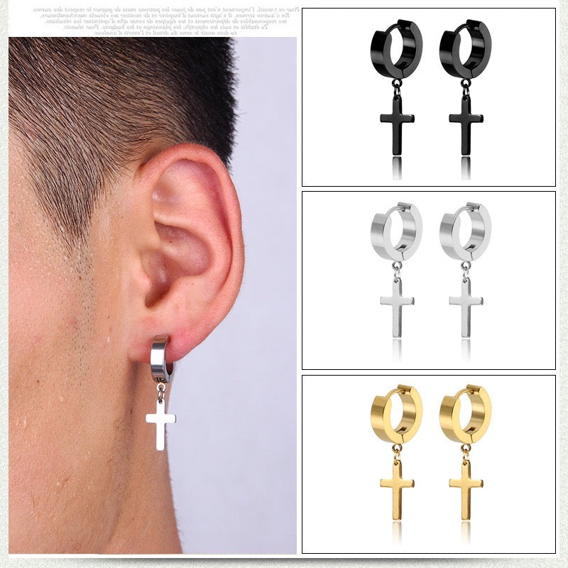 Punk Stainless Steel Men's Ear Stud Collection