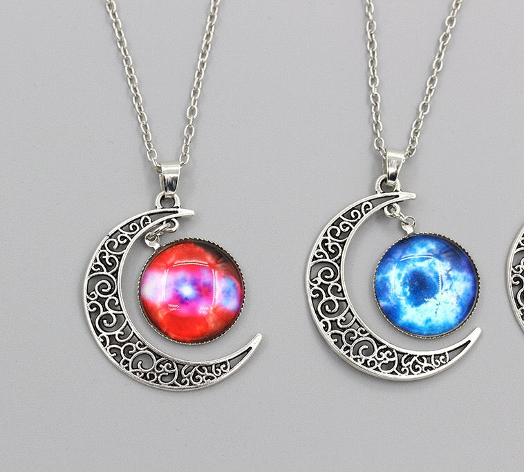 Space Moon Chain Necklace