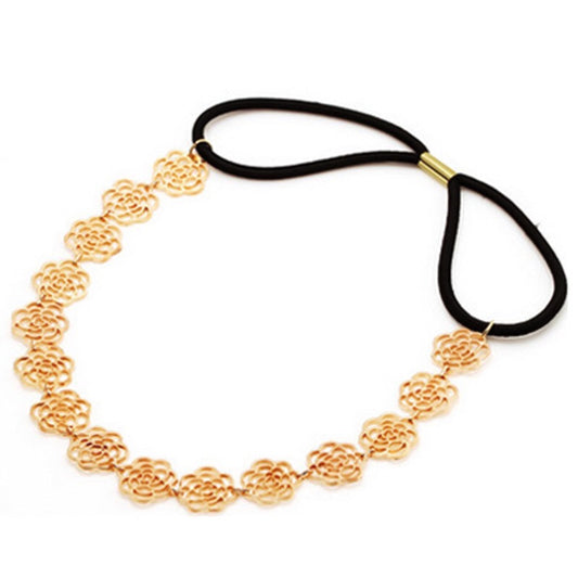 Golden multi roses head band