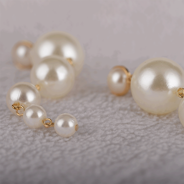 Baroque Long String Pearls Earrings