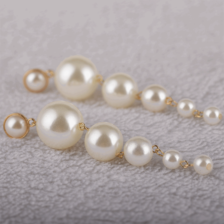Baroque Long String Pearls Earrings