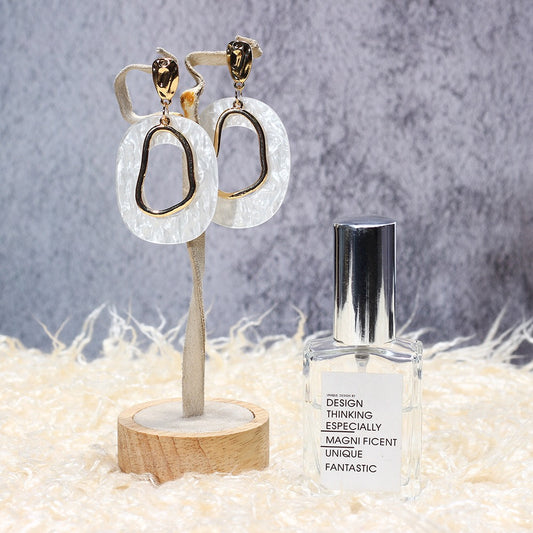 Shell Metal Uneven Circle Earrings