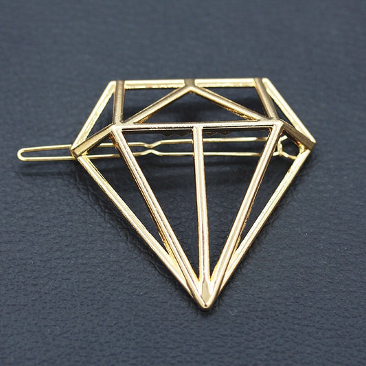 Hollow diamond-shaped hair clips