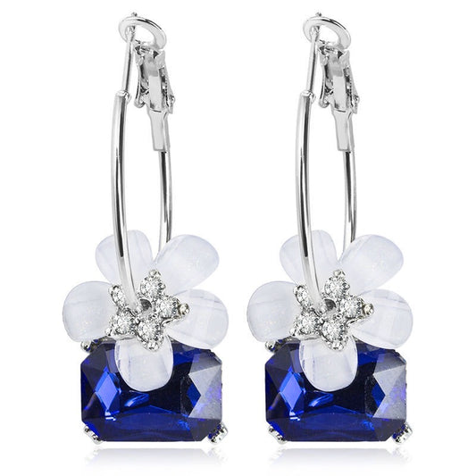 Crystal sakura earrings