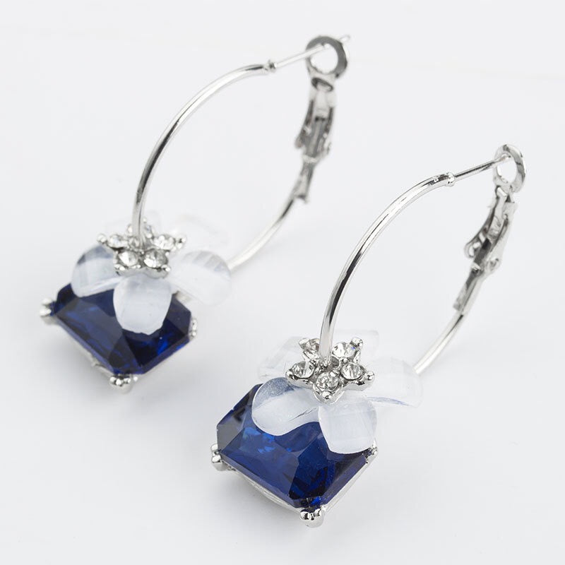 Crystal sakura earrings