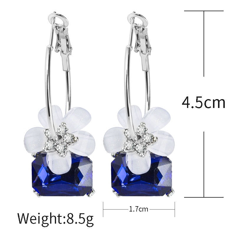 Crystal sakura earrings