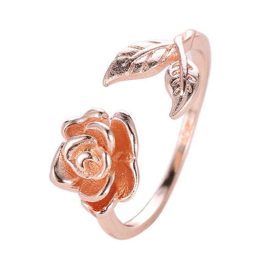 Adjustable vintage rose open ring