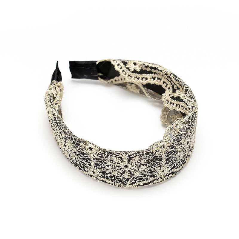 Wide lace hair band collection