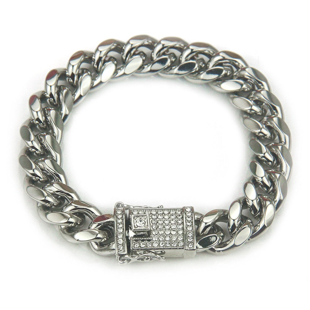 Studded curb chain bracelet