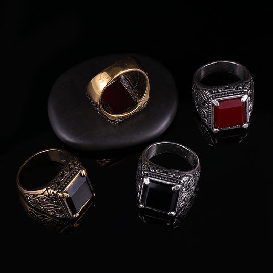 Totem Four-Prong Square Resin Gem Ring