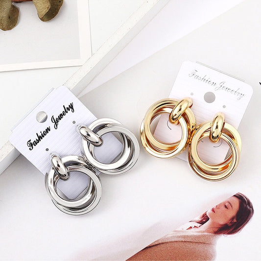 Dual crossed earrings