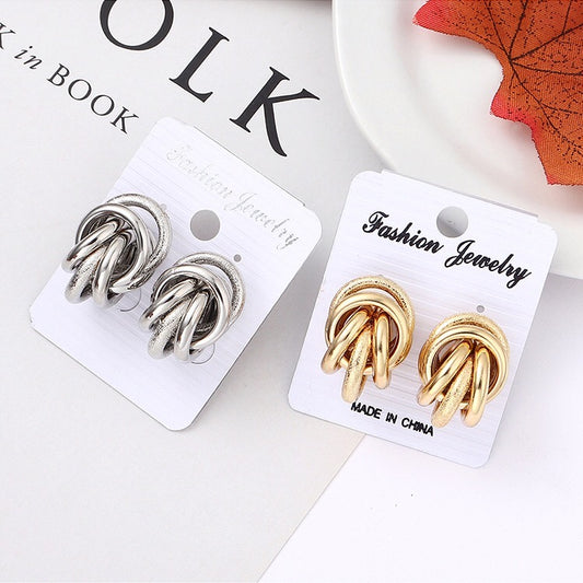 Mix glaze and matte multi hoop earrings