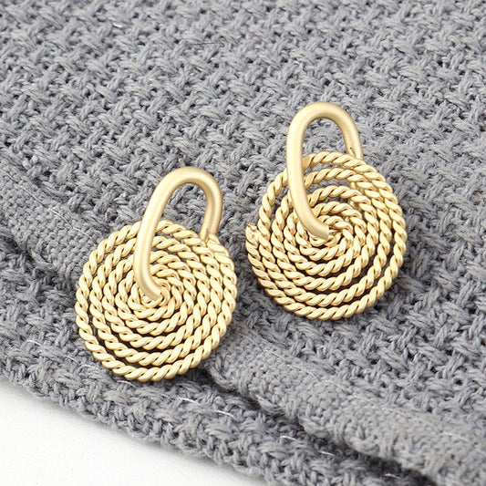 Weaving disc earrings