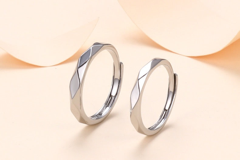 Adjustable Hill Edges Couple Open Rings