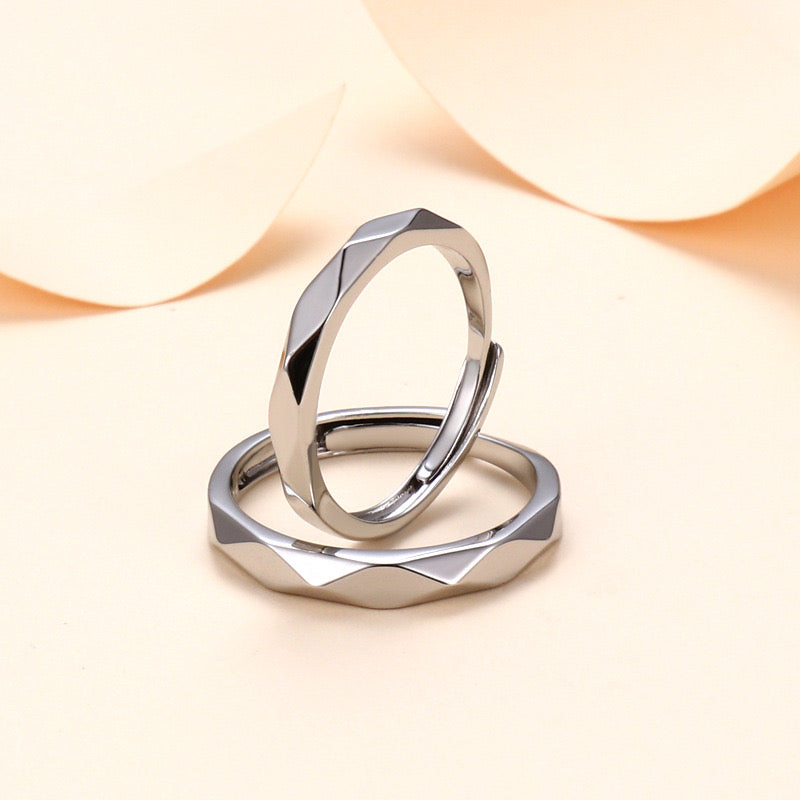 Adjustable Hill Edges Couple Open Rings
